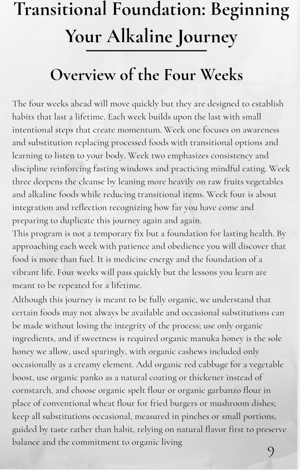 The 30 Day Bio-Mineral Transitional Recipe Book